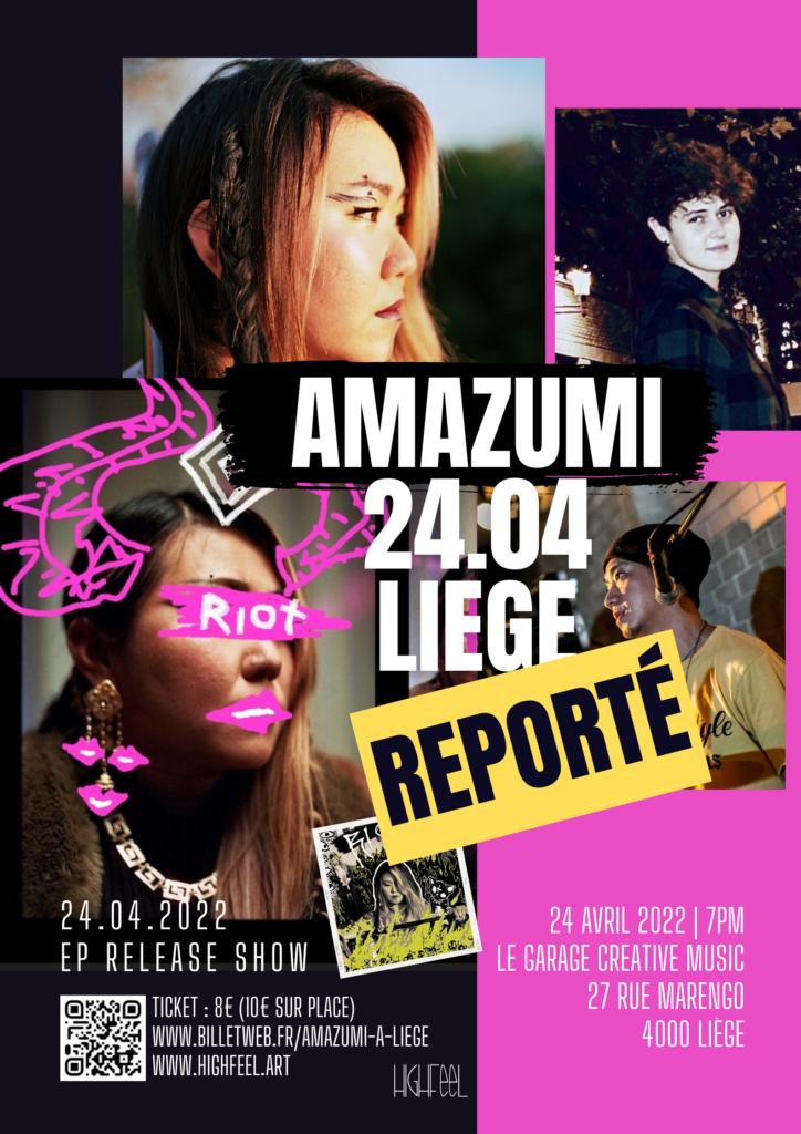 Reporté !! / AMAZUMI en concert à Liège le 24 avril